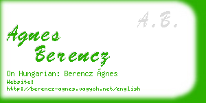 agnes berencz business card